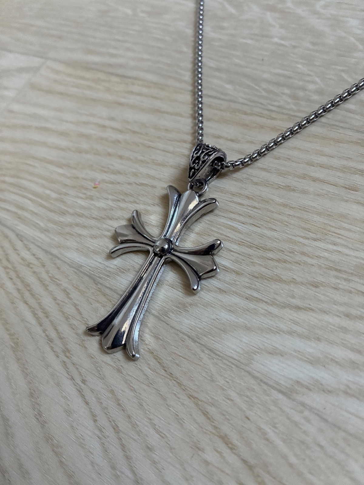 Collier pendentif croix argentée en métal – Chrome Hearts – taille Taille unique 5