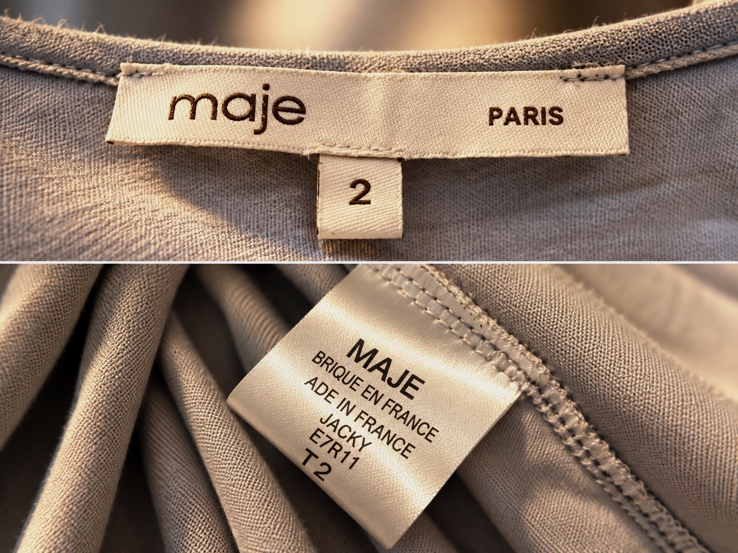 Robe fluide Maje Jacky beige taille 2
