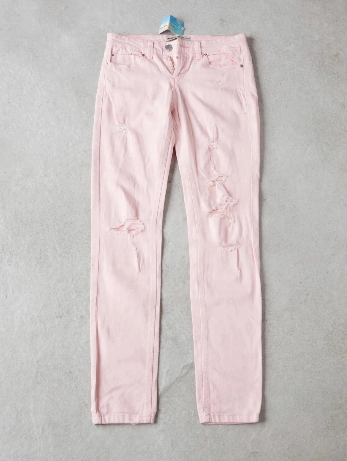 Vaqueros Rosa Pálido Rotos Skinny Talla S - Baby Pink - – Stradivarius – taille S / 36 / 8 3