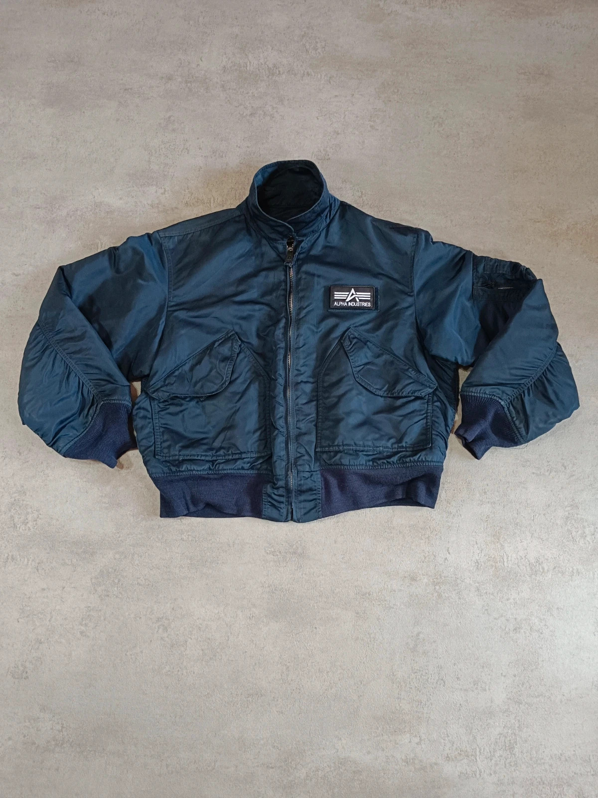 Alpha Industries - Vintage Bomber Jacket - Navy Blue - Size Large