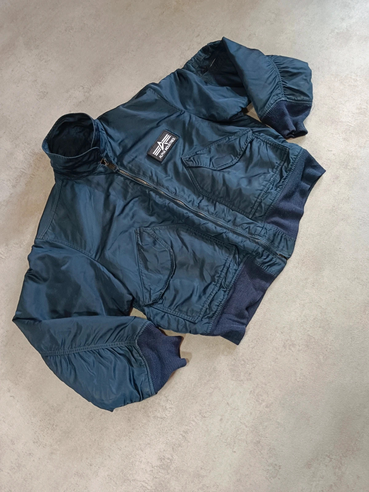 Alpha Industries - Vintage Bomber Jacket - Navy Blue - Size Large – Alpha Industries – taille L 3