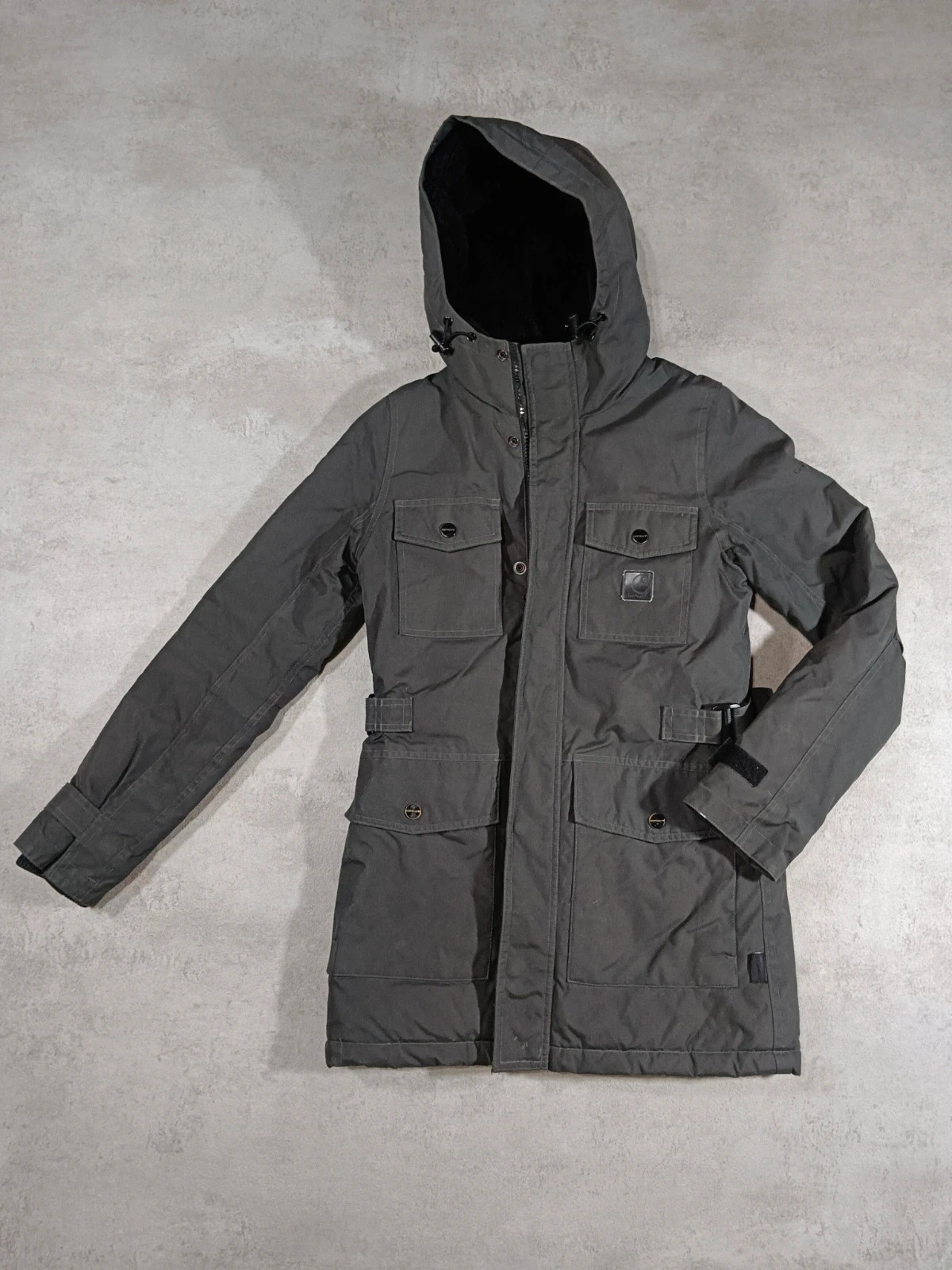 Carhartt WIP - Anchorage Parka - Grey Cordura Fabric - Faux Fur Hood - XS