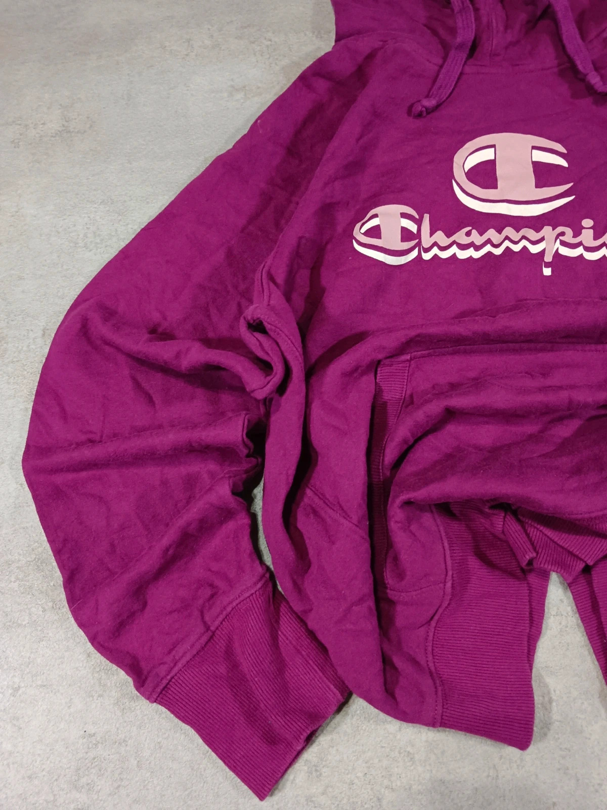 Champion - Hoodie Purple Pink Front Big Logo Sweatshirt - Streetwear Casual - Size M – Champion – taille M / 38 / 10 2