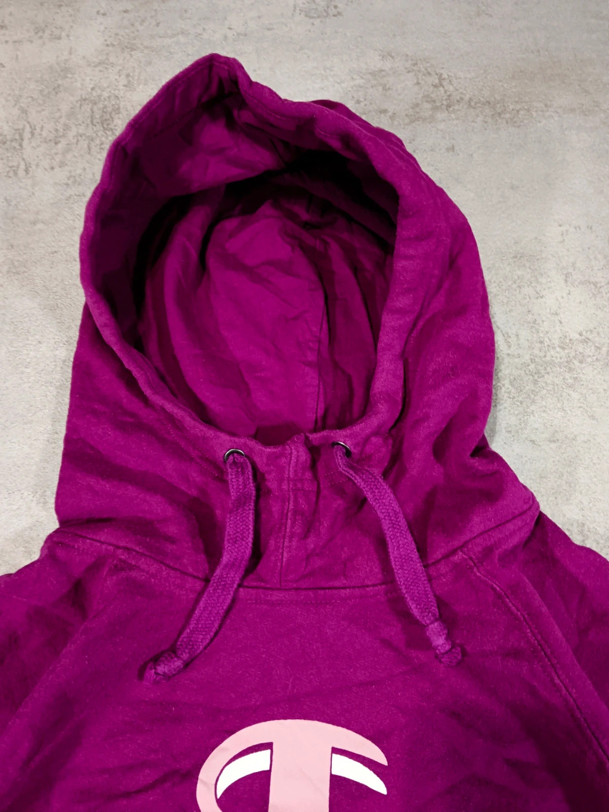 Champion - Hoodie Purple Pink Front Big Logo Sweatshirt - Streetwear Casual - Size M – Champion – taille M / 38 / 10 5