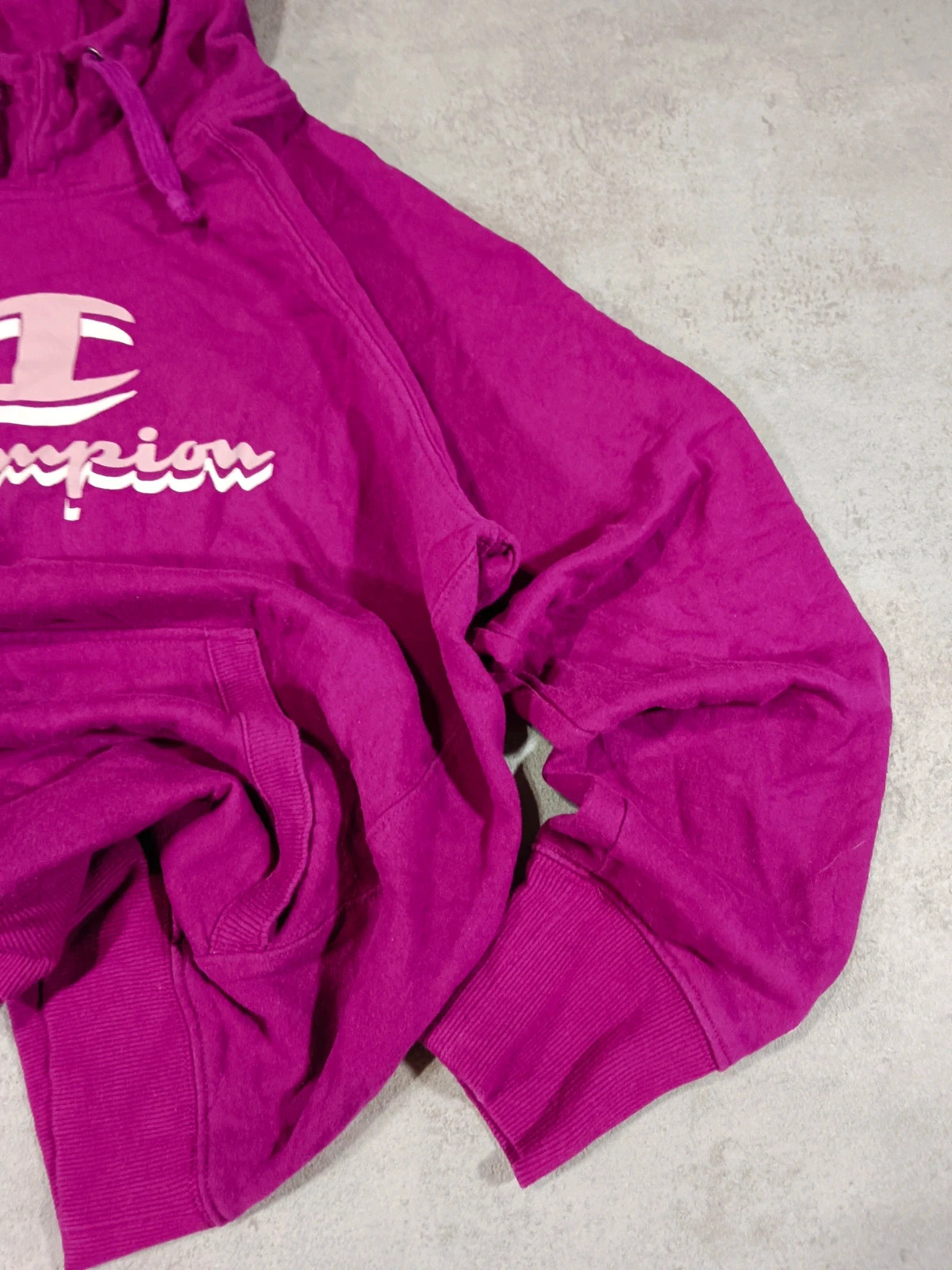 Champion - Hoodie Purple Pink Front Big Logo Sweatshirt - Streetwear Casual - Size M – Champion – taille M / 38 / 10 3