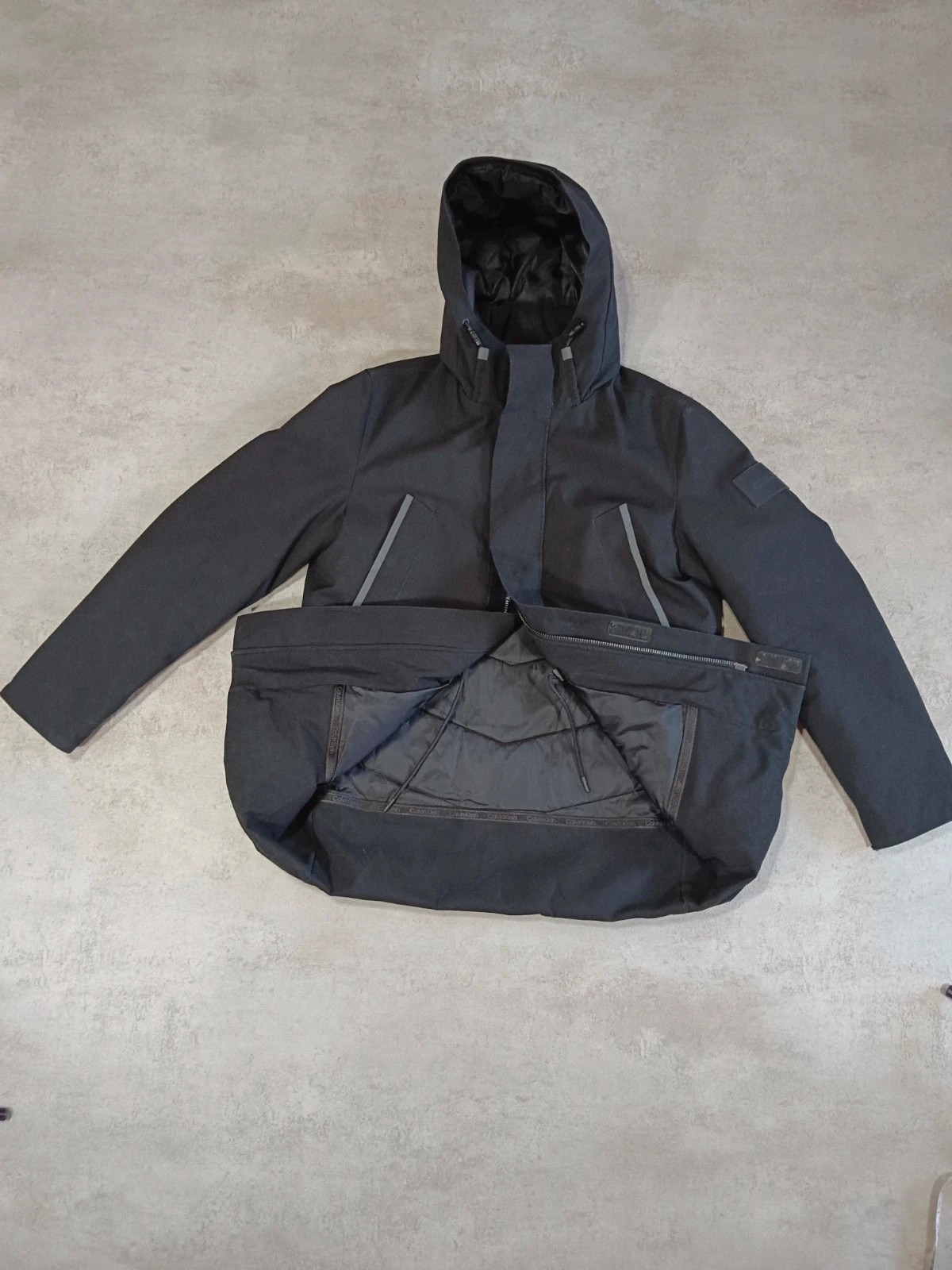 Calvin Klein - Parka Jacket Hooded Black - Winter Coat Heavy Padded - Size L – Calvin Klein – taille L 5