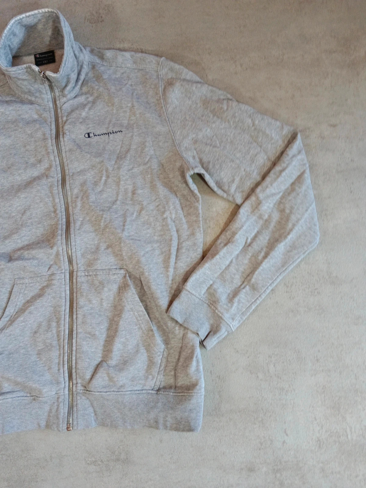 Champion - Grey Full Zip Sweatshirt - Embroidered Logo - Authentic Athletic - Size M – Champion – taille M 3