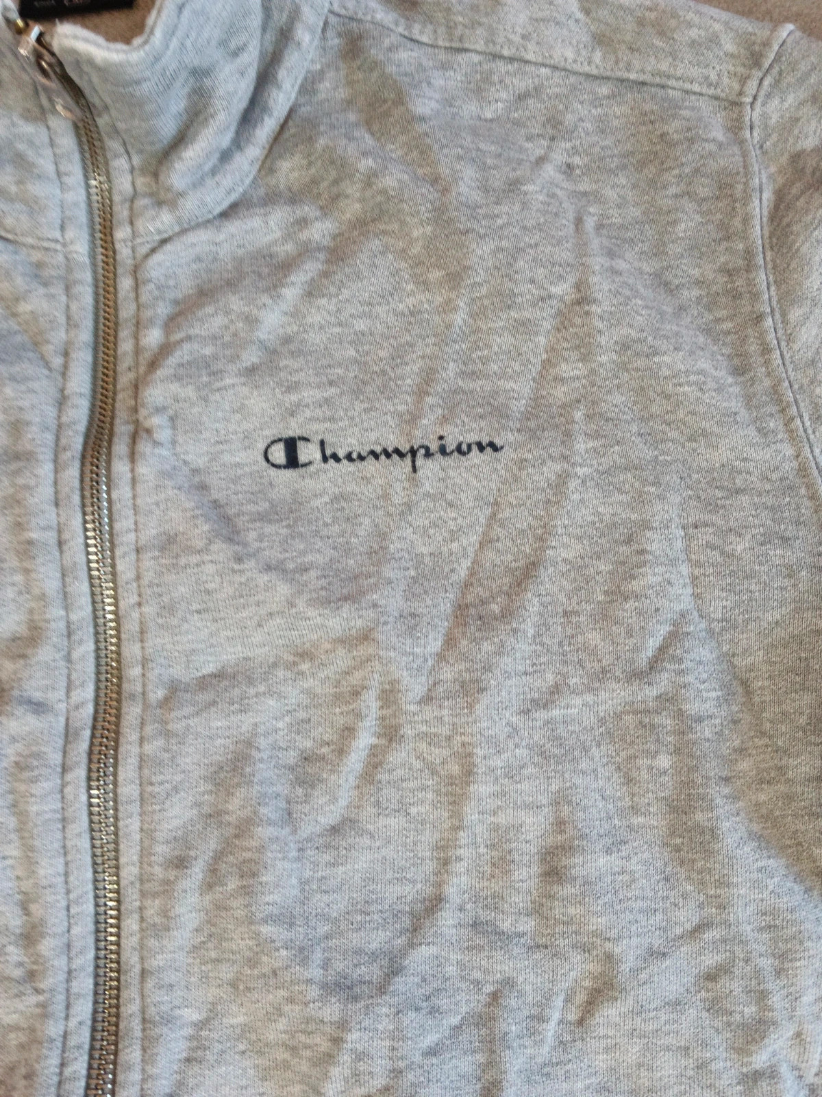 Champion - Grey Full Zip Sweatshirt - Embroidered Logo - Authentic Athletic - Size M – Champion – taille M 4