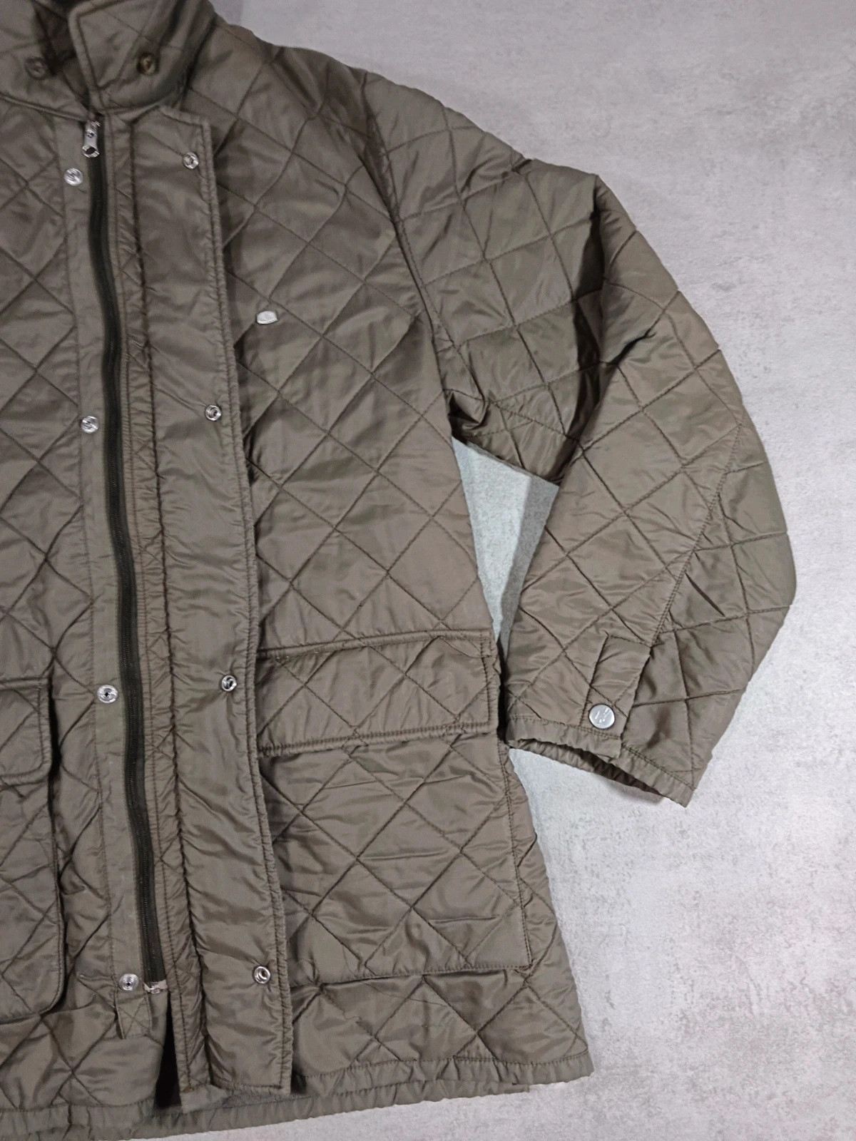 Lacoste - Vintage Quilted Jacket - Olive Green Fleece Lined - Casual Wear - Size L – Lacoste – taille L 3