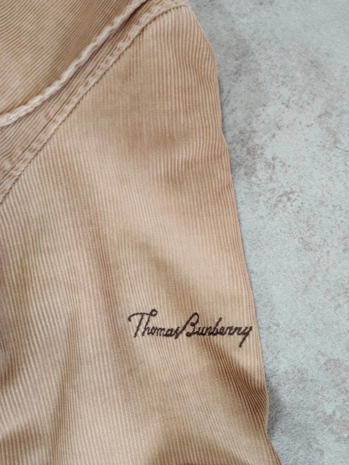 Thomas Burberry - Duffle Coat - Corduroy Jacket Beige - Tartan Check Lined - Vintage - Size L – Thomas Burberry – taille L 4