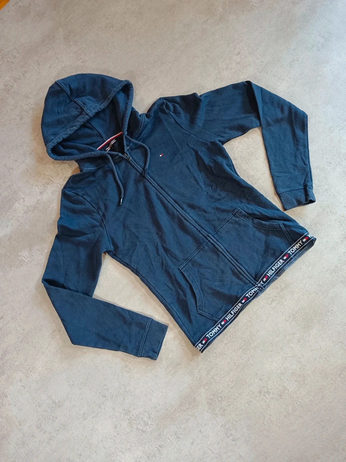 Tommy Hilfiger - Navy Blue Full Zip Hoodie - Logo Waistband - Size M – Tommy Hilfiger – taille M 2