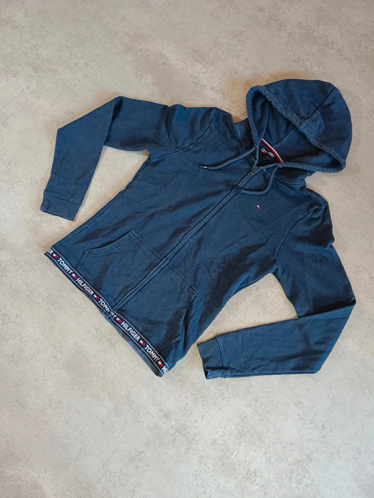 Tommy Hilfiger - Navy Blue Full Zip Hoodie - Logo Waistband - Size M – Tommy Hilfiger – taille M 3