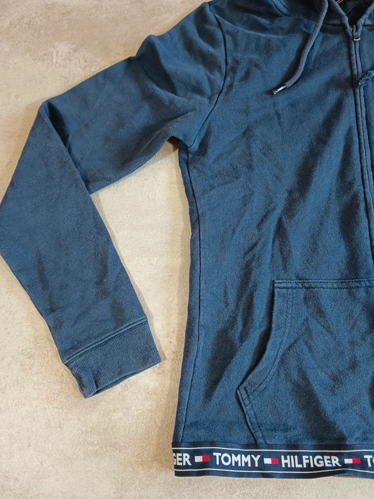 Tommy Hilfiger - Navy Blue Full Zip Hoodie - Logo Waistband - Size M – Tommy Hilfiger – taille M 4