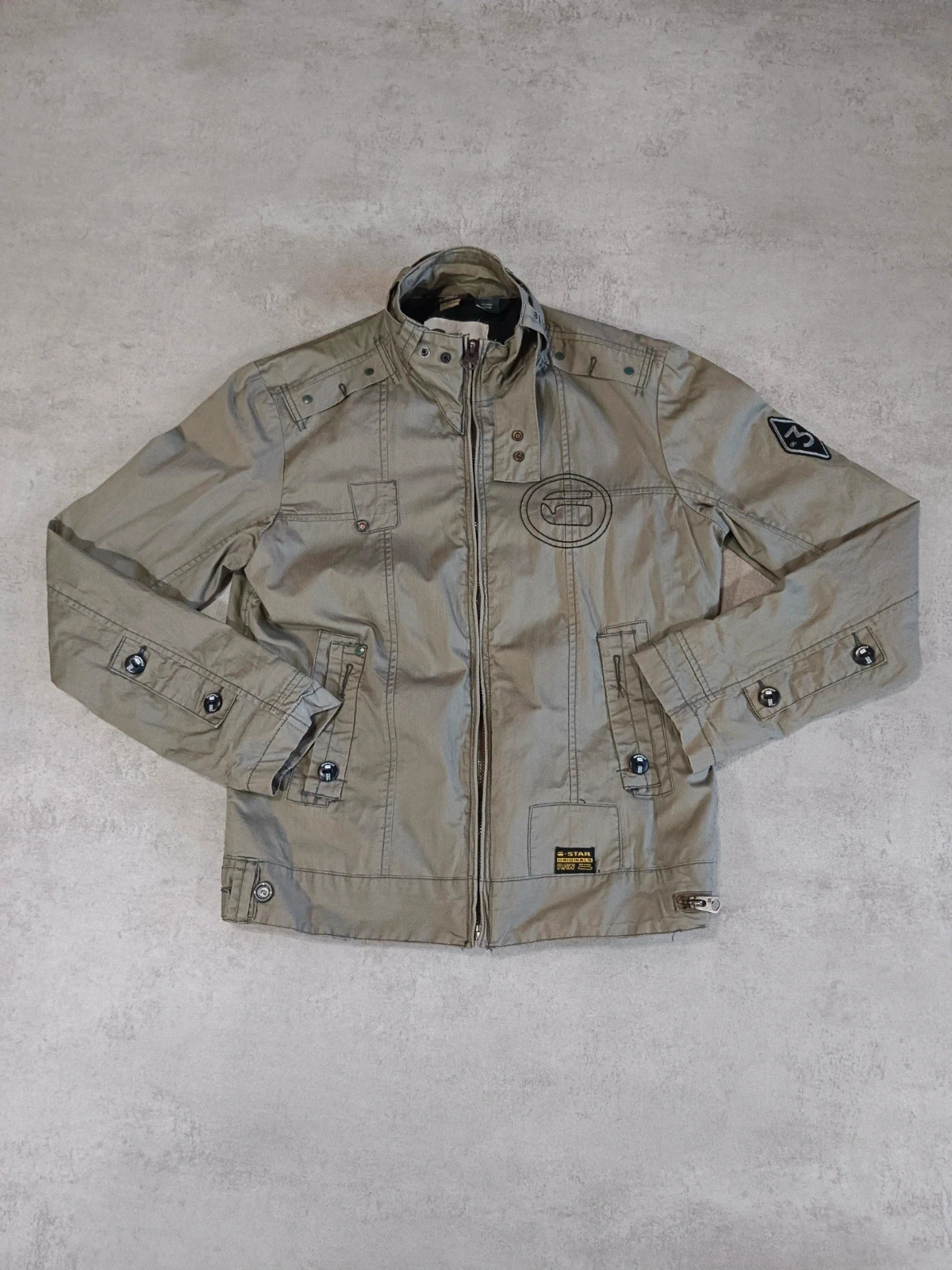 G-Star RAW - Military Jacket Khaki Green - Y2K Vintage Lightweight Coat - Size XL 180/100 unisex