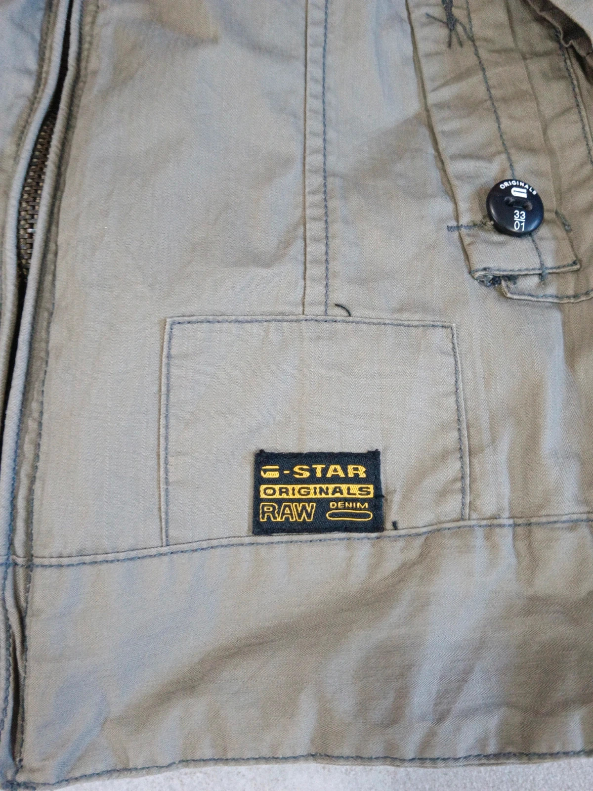 G-Star RAW - Military Jacket Khaki Green - Y2K Vintage Lightweight Coat - Size XL 180/100 unisex – G-Star RAW – taille XL 4