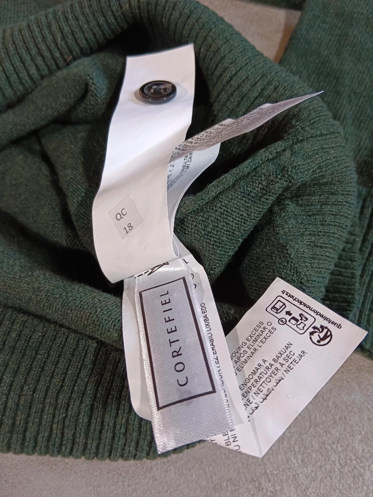 Cortefiel - Green Shawl Collar Sweater - Italian Yarn - Premium Knitwear - XL – Cortefiel – taille XL 5