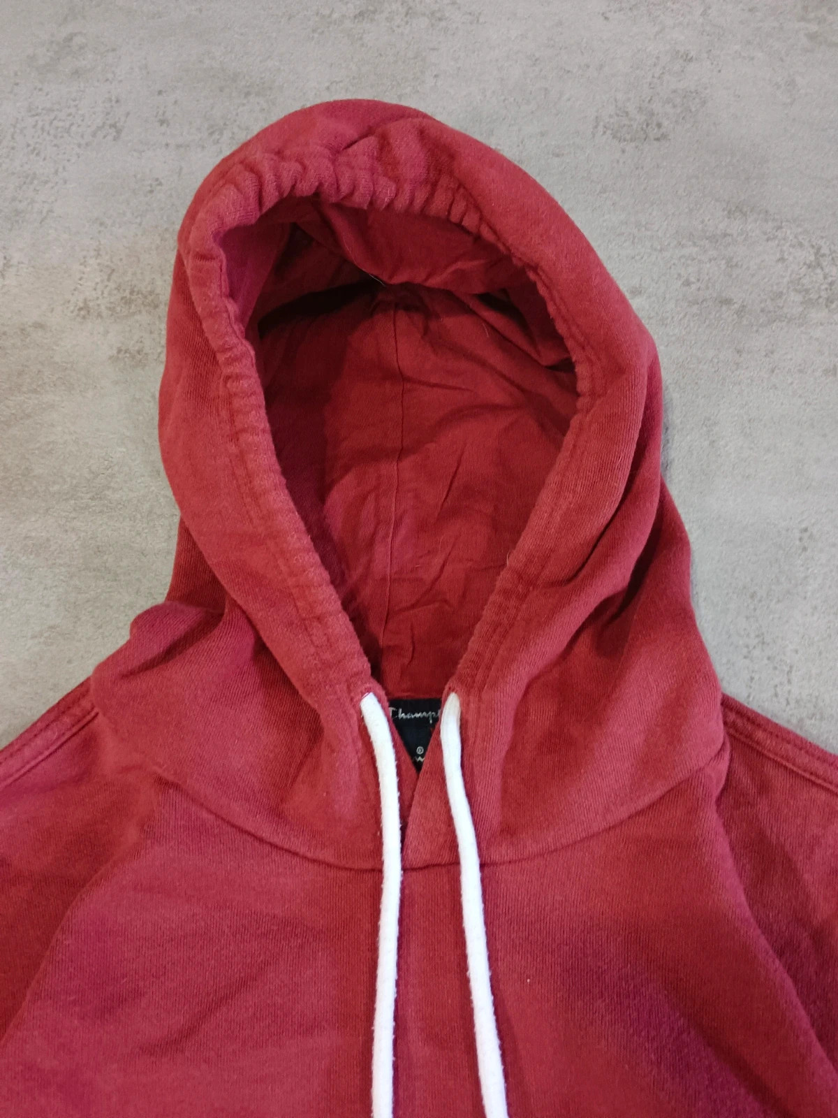 Champion - Hoodie Sweatshirt Red Big Script Logo - Vintage Sportswear - Size M – Champion – taille M 5