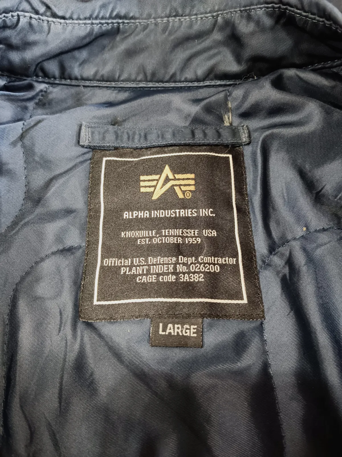 Alpha Industries - Vintage Bomber Jacket - Navy Blue - Size Large – Alpha Industries – taille L 6
