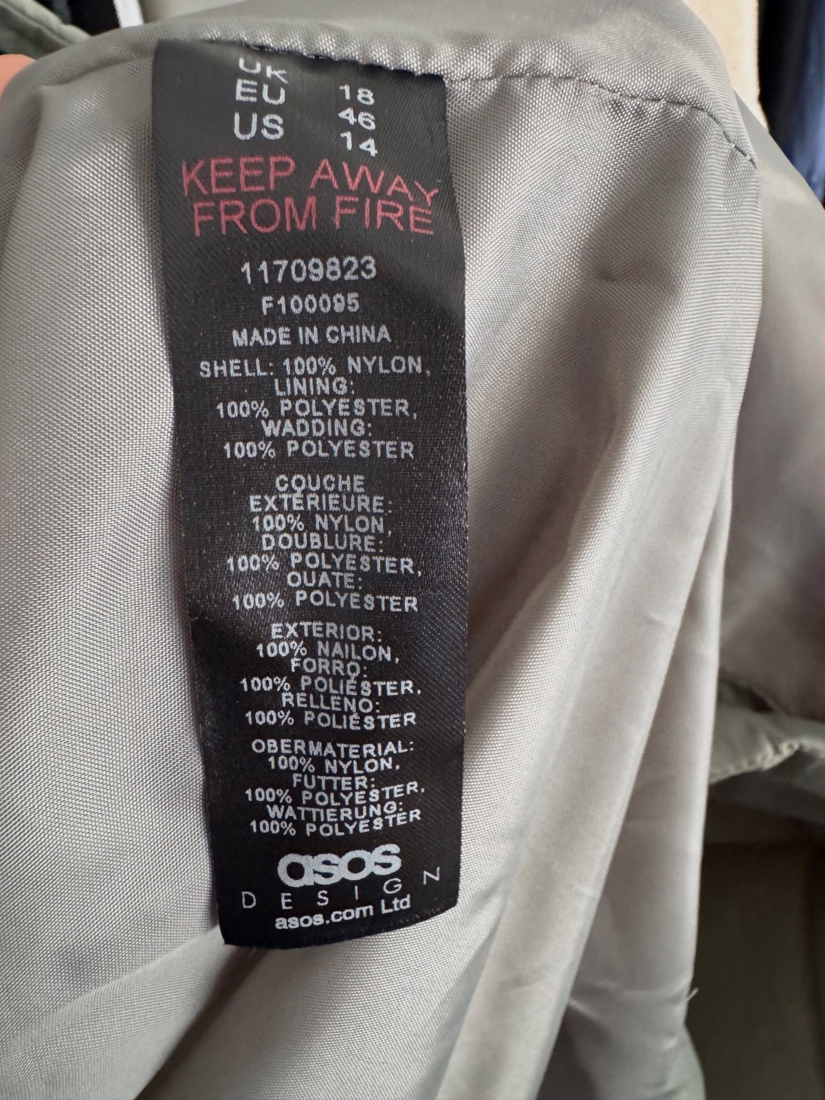 Veste matelassée oversize vert sauge Asos – ASOS – taille XL 5