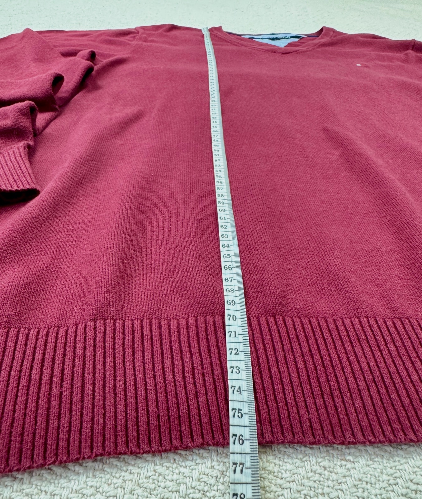 Pull col V Tommy Hilfiger bordeaux XL – Tommy Hilfiger – taille XL 7