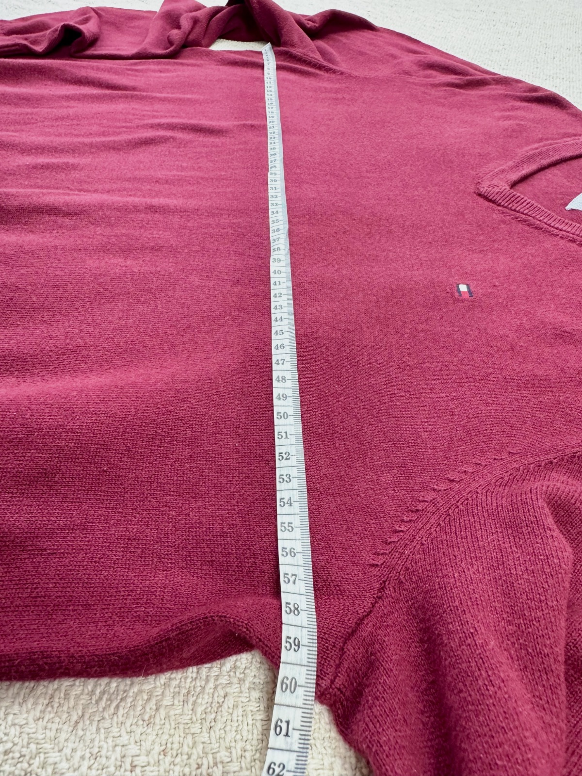 Pull col V Tommy Hilfiger bordeaux XL – Tommy Hilfiger – taille XL 8
