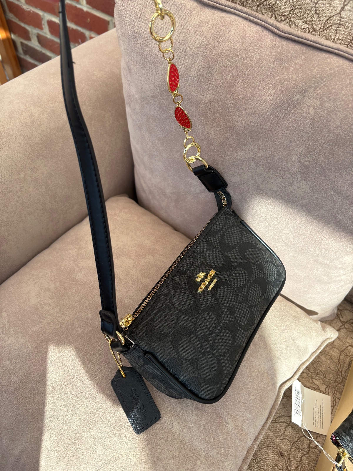 Coach ensemble porte-monnaie et pochette noirs 5