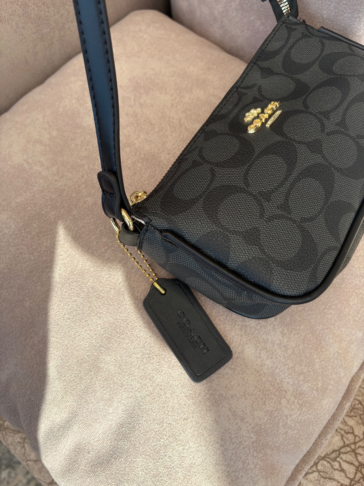 Coach ensemble porte-monnaie et pochette noirs 4