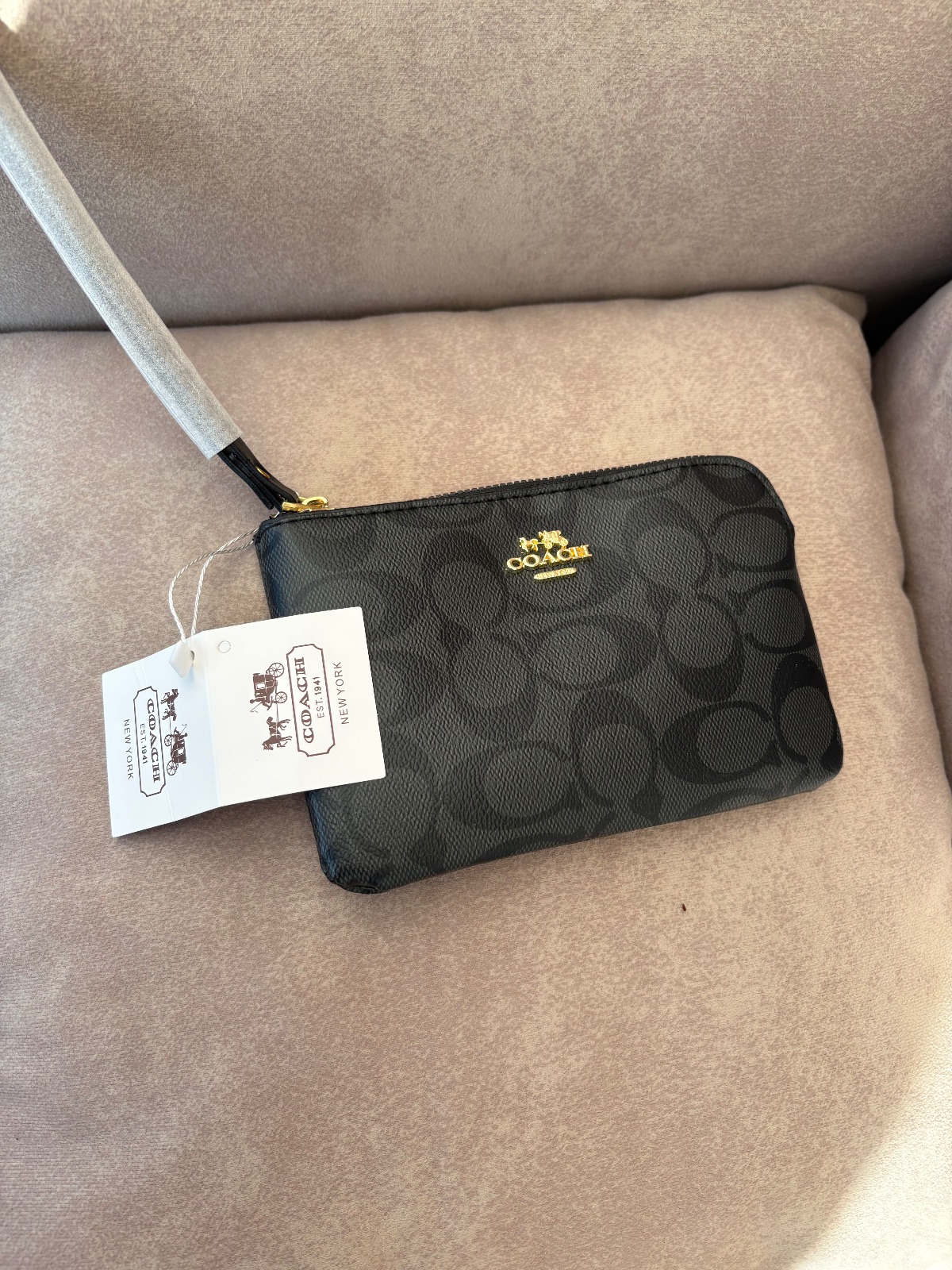 Coach ensemble porte-monnaie et pochette noirs 6