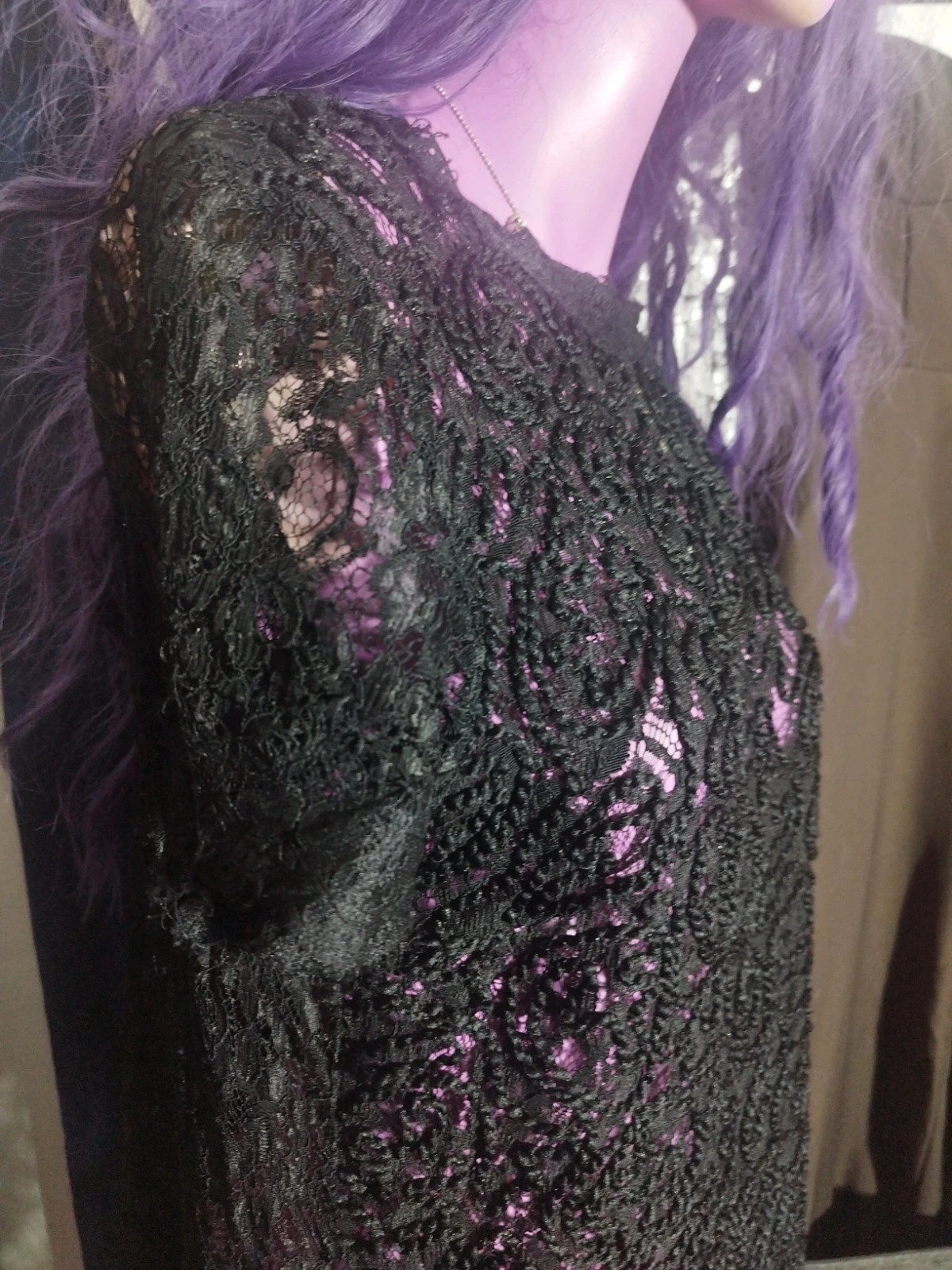Robe noire Zara dentelle taille k – Zara – taille L / 40 / 12 3