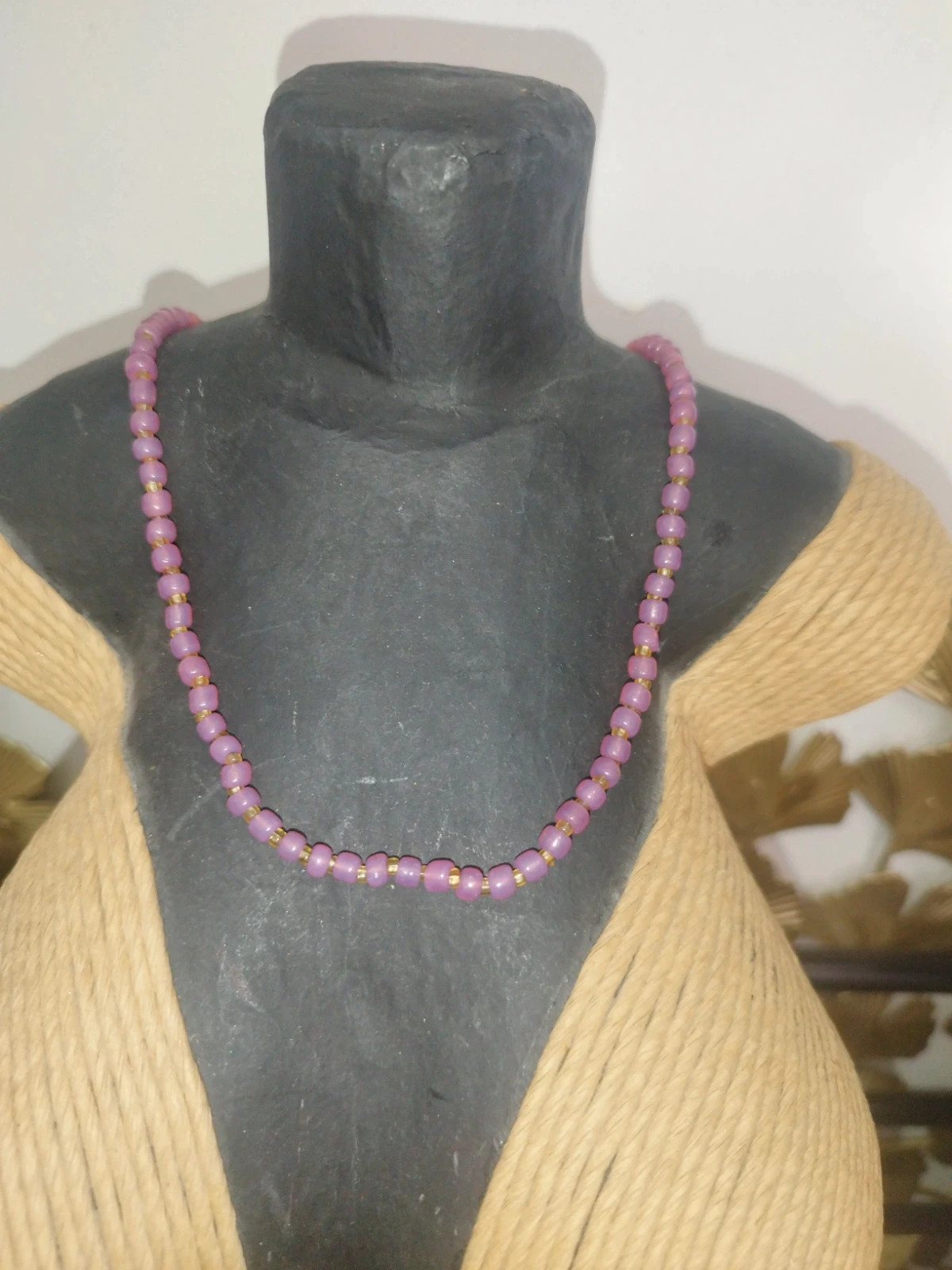 Collier pierre naturelle vintage