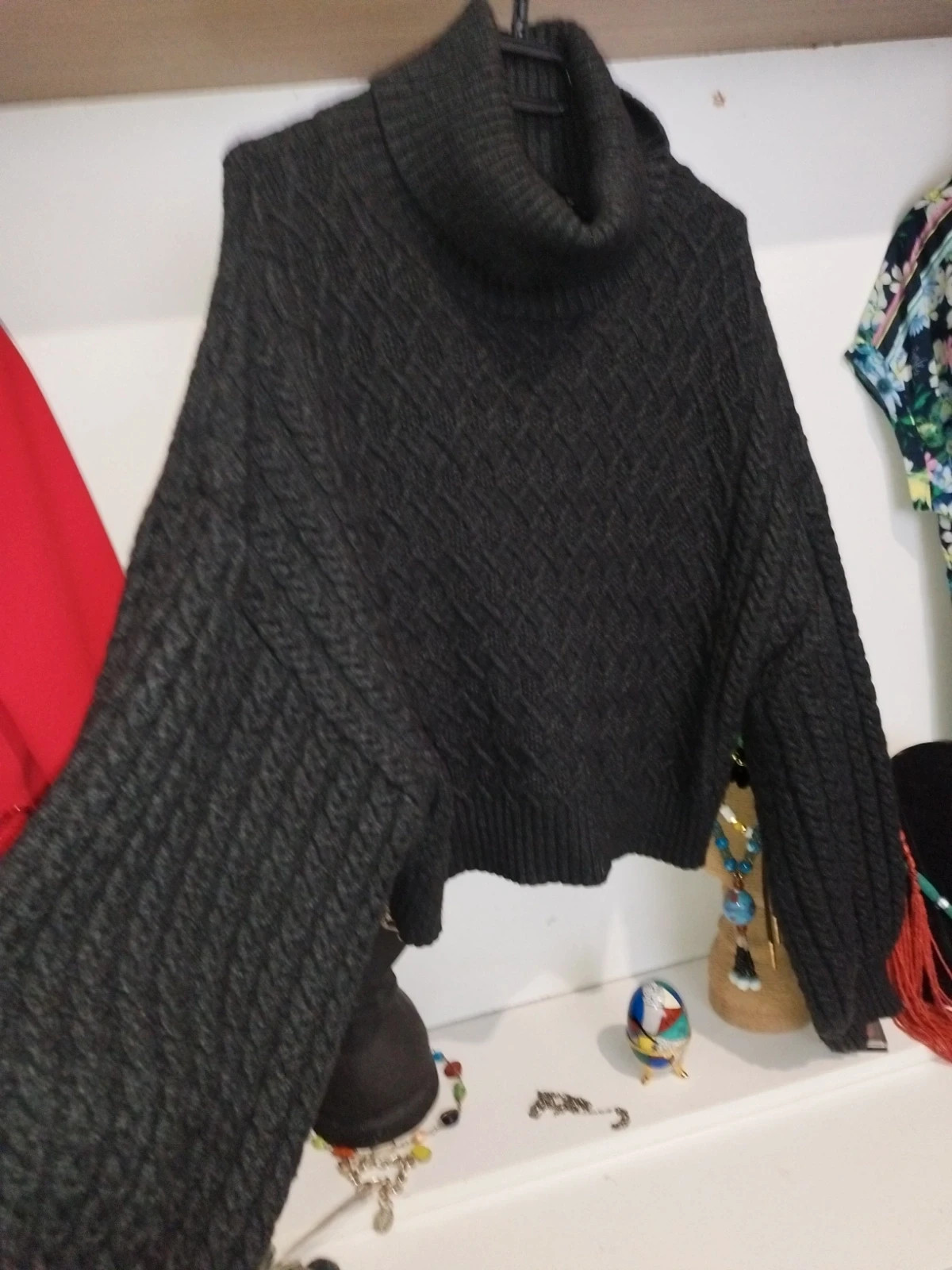 Pull gris anthracite oversize col roulé Zara – Zara – taille M / 38 / 10 5