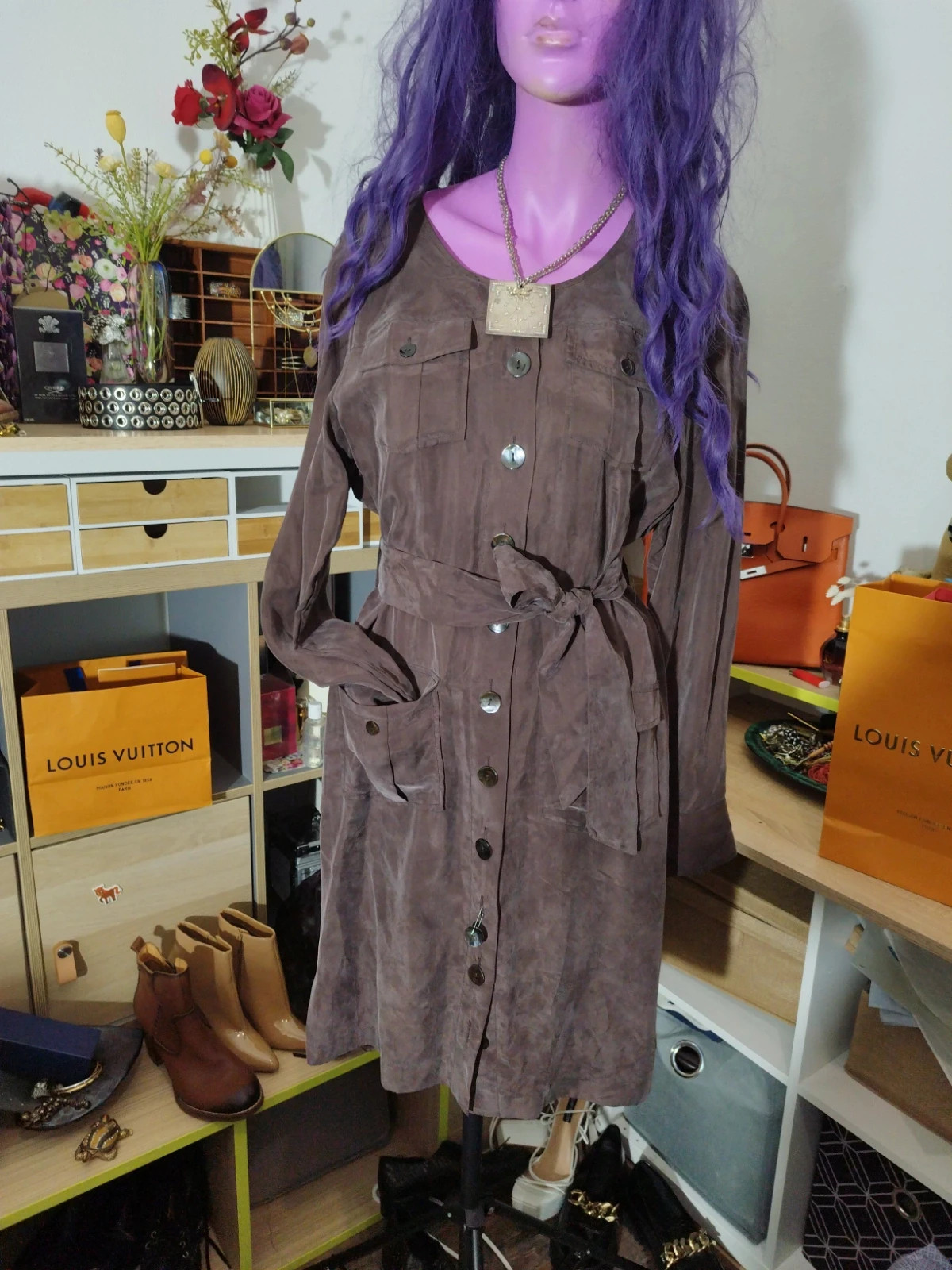 Robe femme marron