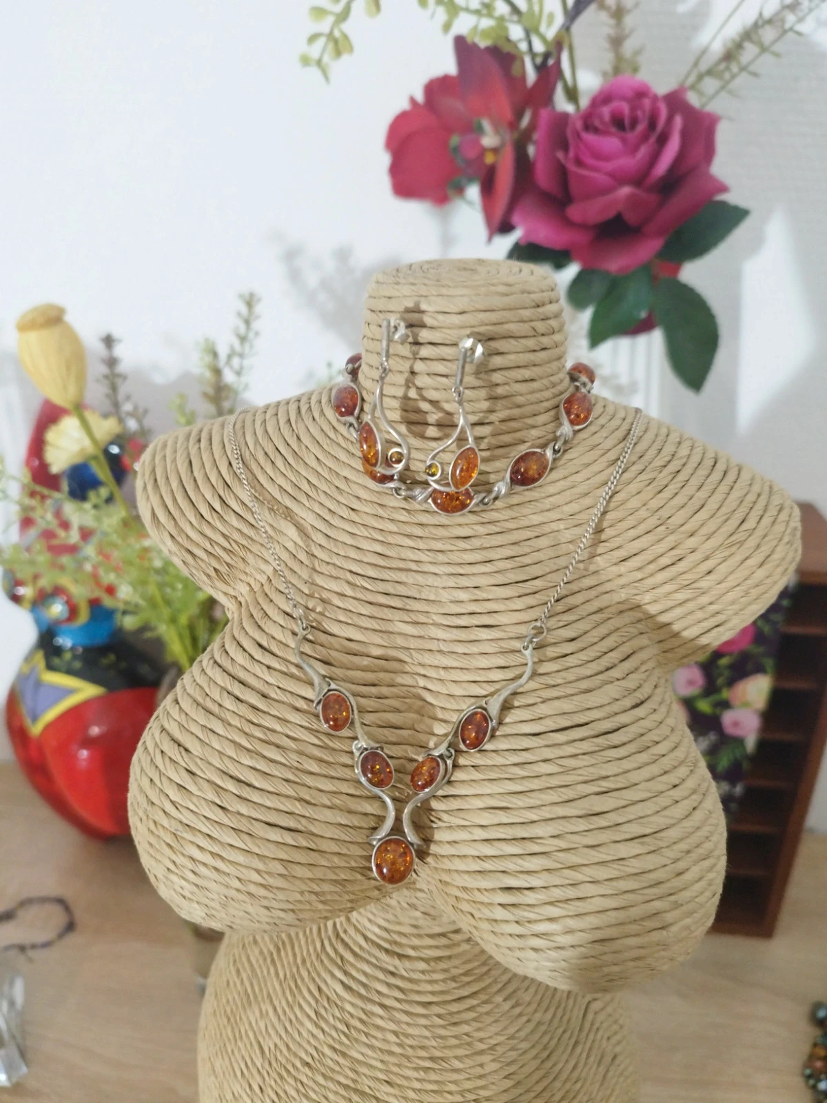 Ensemble de bijoux femme vintage argent ombre