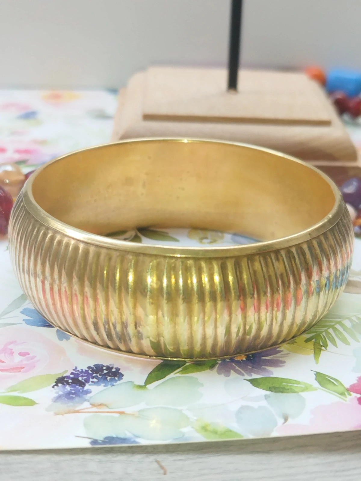 Bracelet manchette en laiton vintage