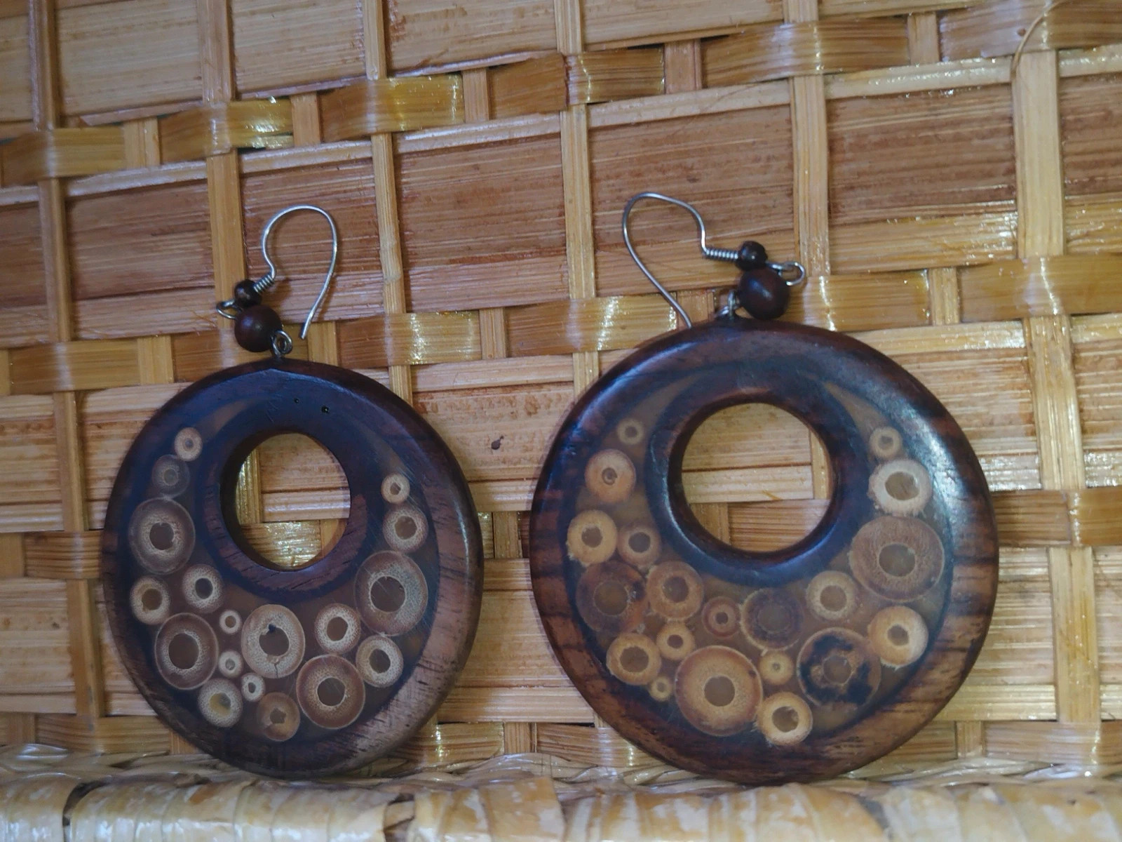 Boucles d'oreilles en bois vintage – Vintage 2