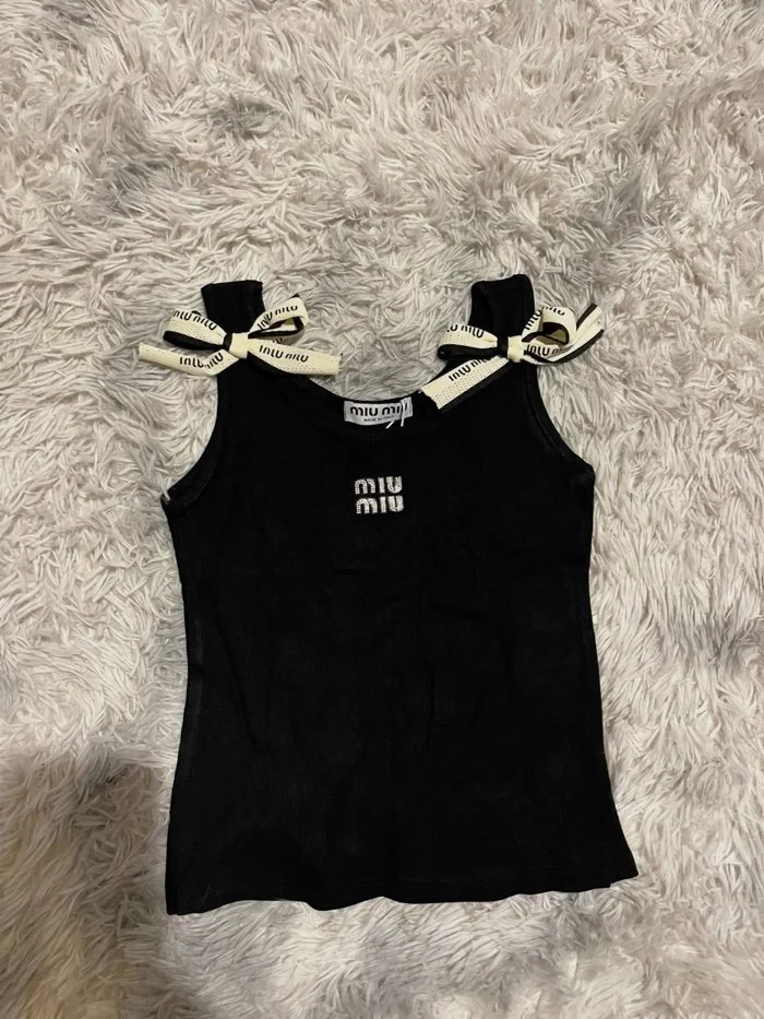 Débardeur Miu Miu noir avec nœuds