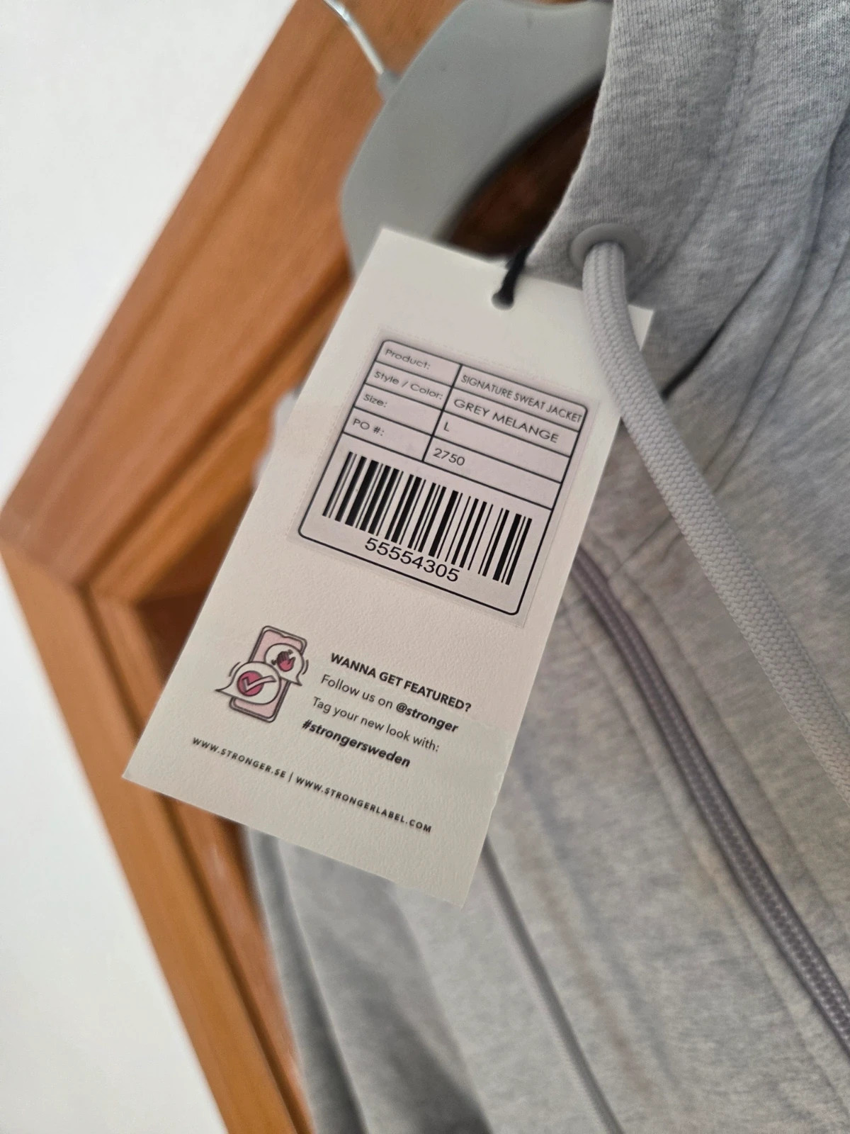 Sudadera con cremallera Stronger Signature Sweat Jacket gris Talla L - Nueva con etiquetas – STRONGER – taille L / 40 / 12 4