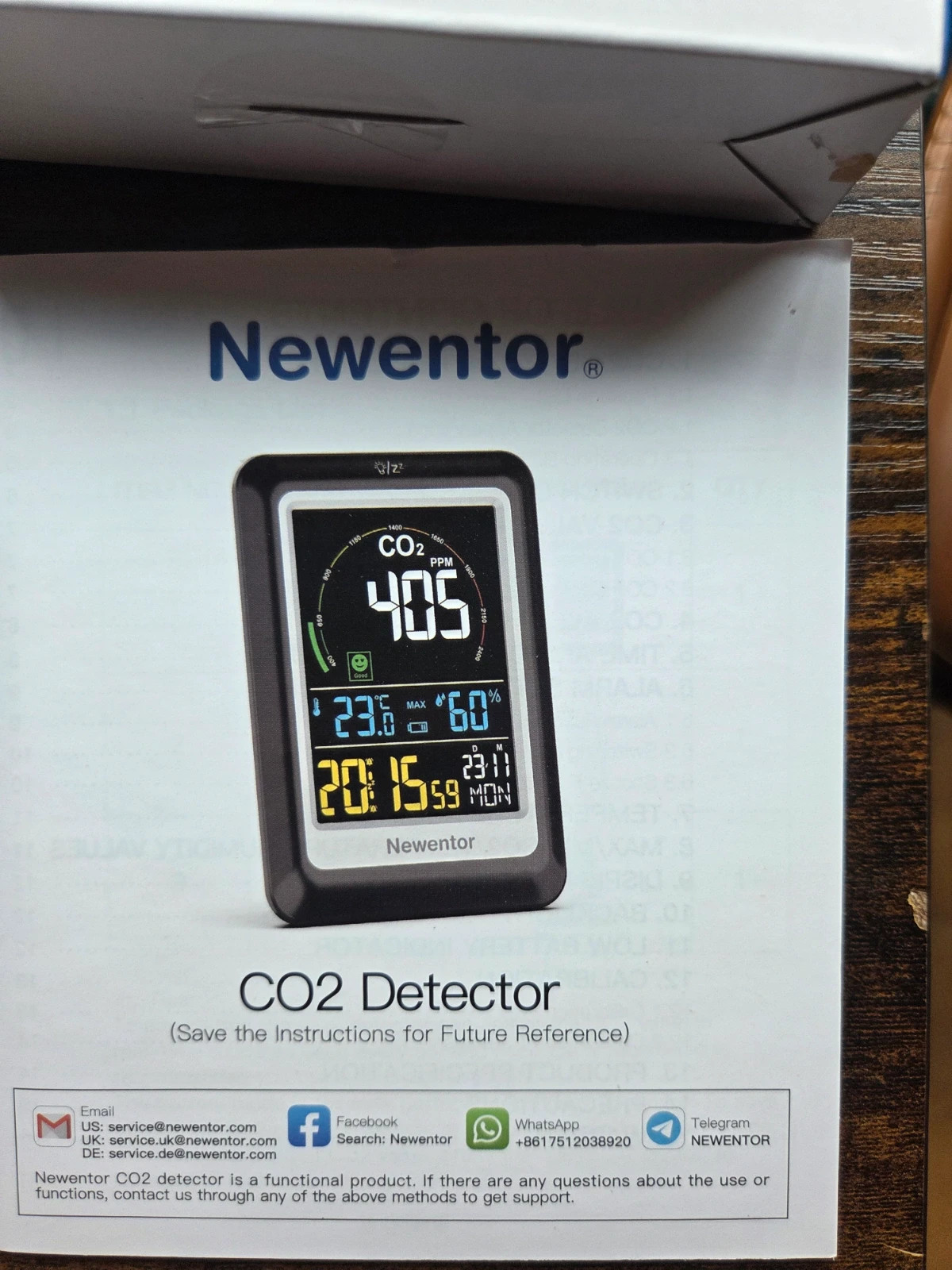 Detector de CO2 Newentor C1 - Medidor Calidad del Aire, Temperatura y Humedad – Newentor 3
