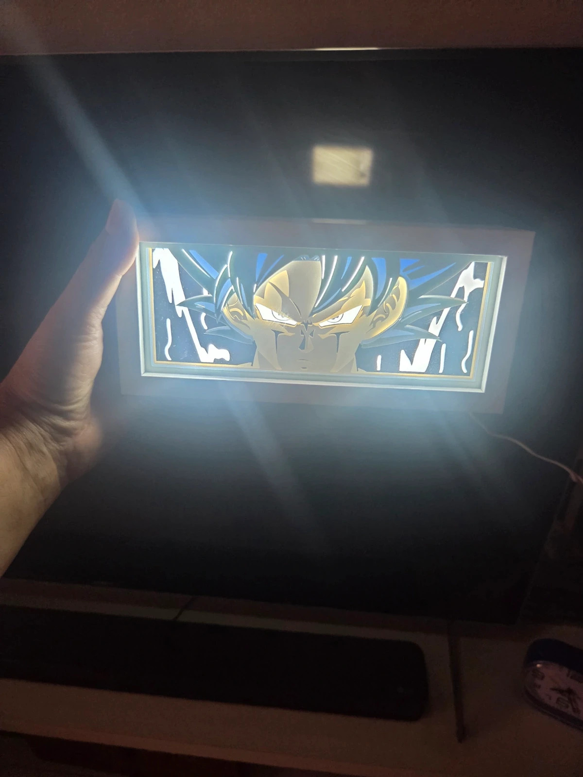 Lámpara LED Goku Ultra Instinto Dragon Ball / Cuadro 3D Shadow Box – Dragon Ball 2