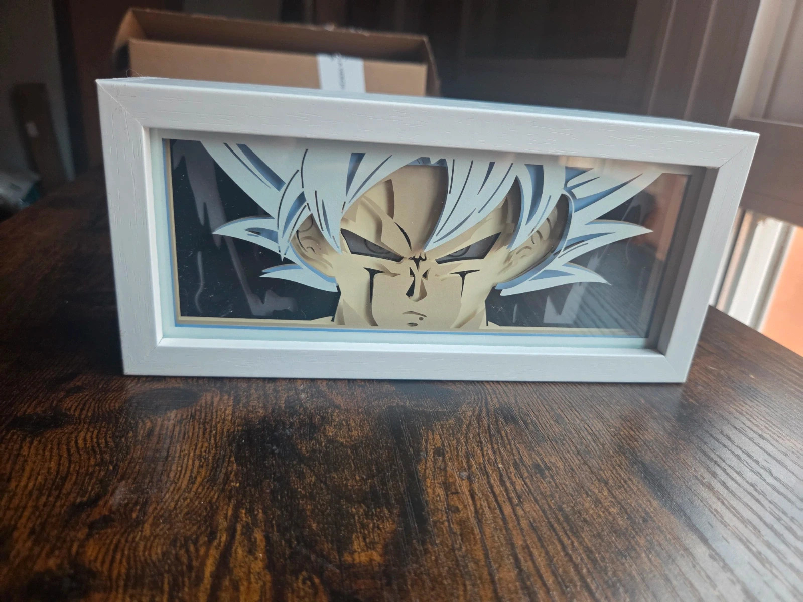 Lámpara LED Goku Ultra Instinto Dragon Ball / Cuadro 3D Shadow Box – Dragon Ball 3