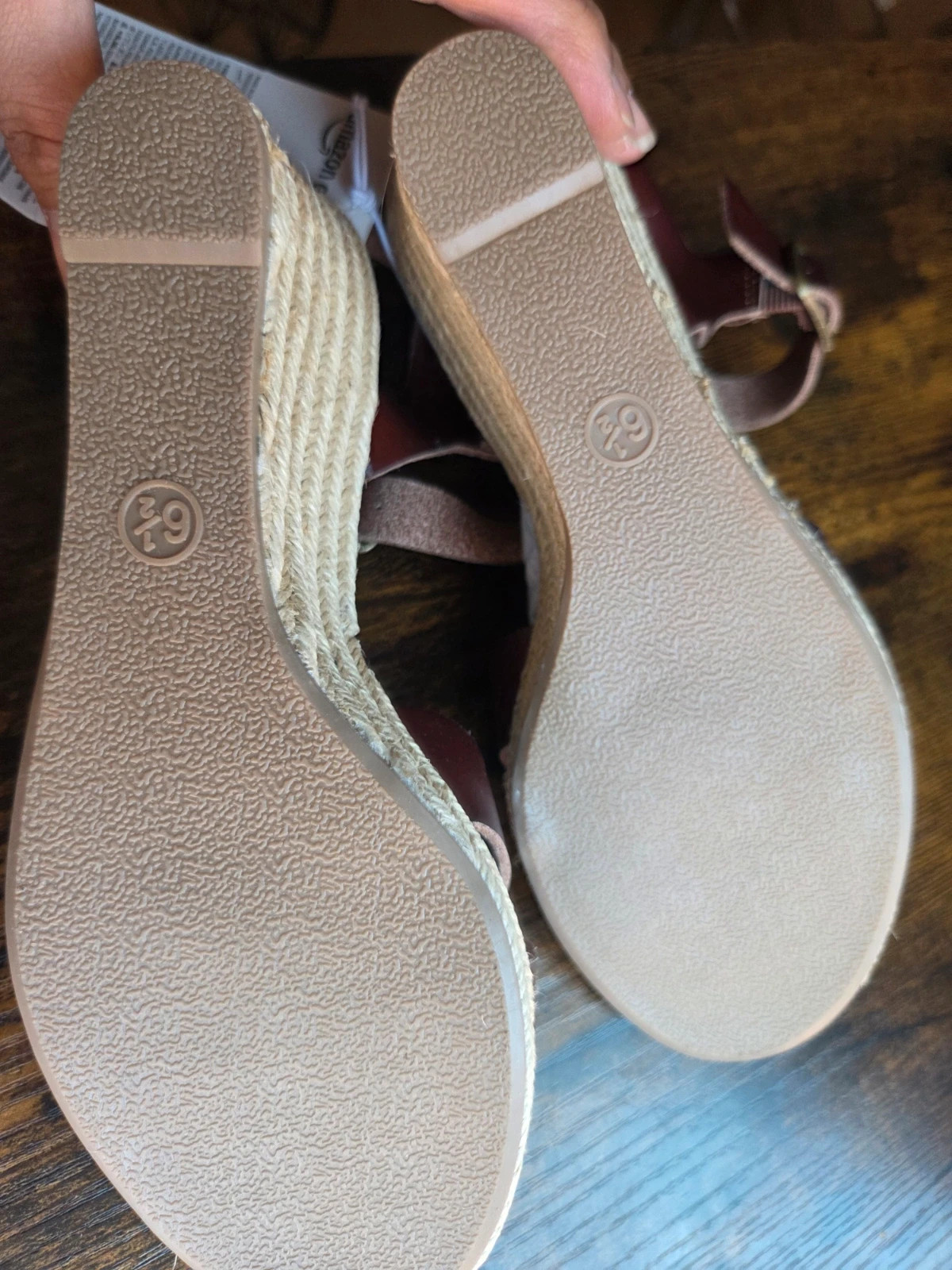 Sandalias de cuña de esparto marrón teja Amazon Essentials - Talla 37 (Nuevas) – Amazon Essentials – taille 37 4