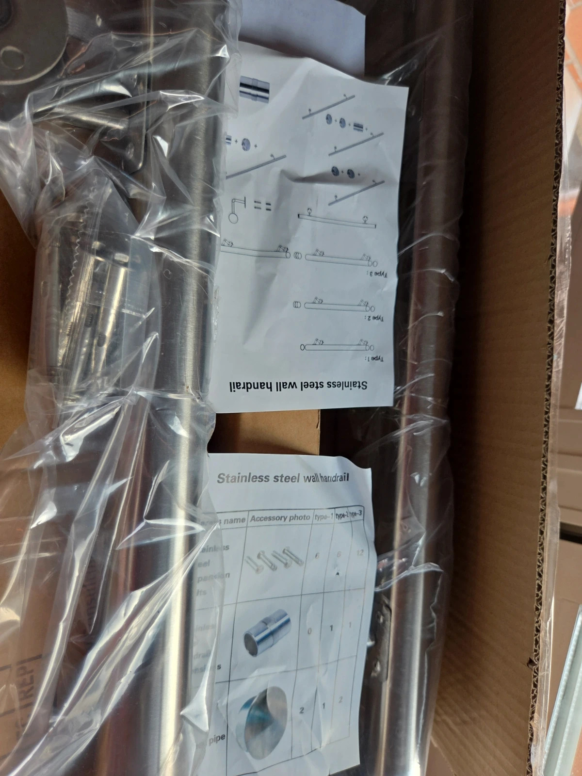 Pack 2 pasamanos / barras de agarre acero inoxidable (60 cm) - NUEVOS