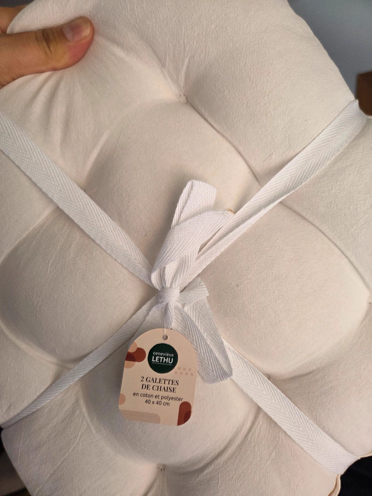 Pack 2 Cojines para Silla Geneviève Lethu 40x40 cm Nuevos con Etiquetas – Leclerc – taille 40 x 40 cm 2