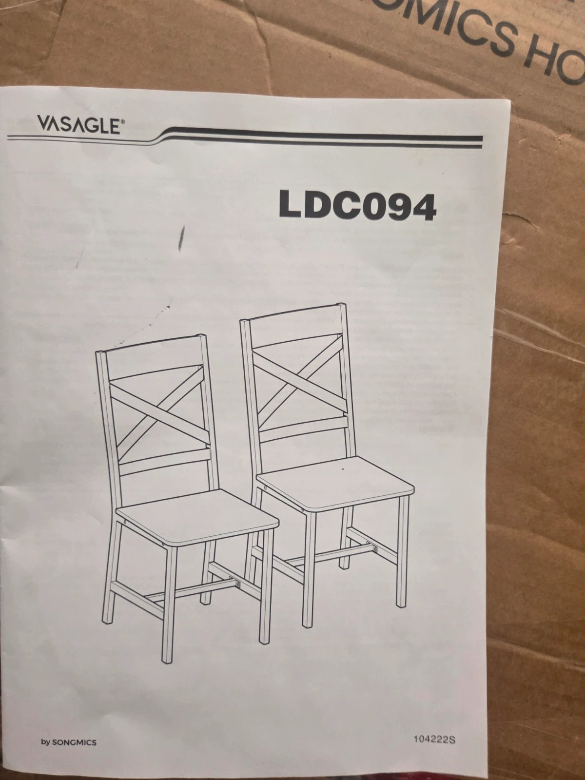 Pack 2 Sillas de Comedor Vasagle Estilo Industrial Madera y Metal LDC094B01 – Songmics
