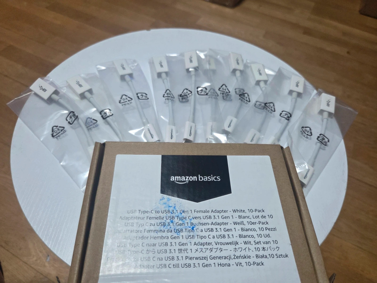 Pack 10 Adaptadores USB-C a USB-A 3.1 OTG Amazon Basics - Nuevos