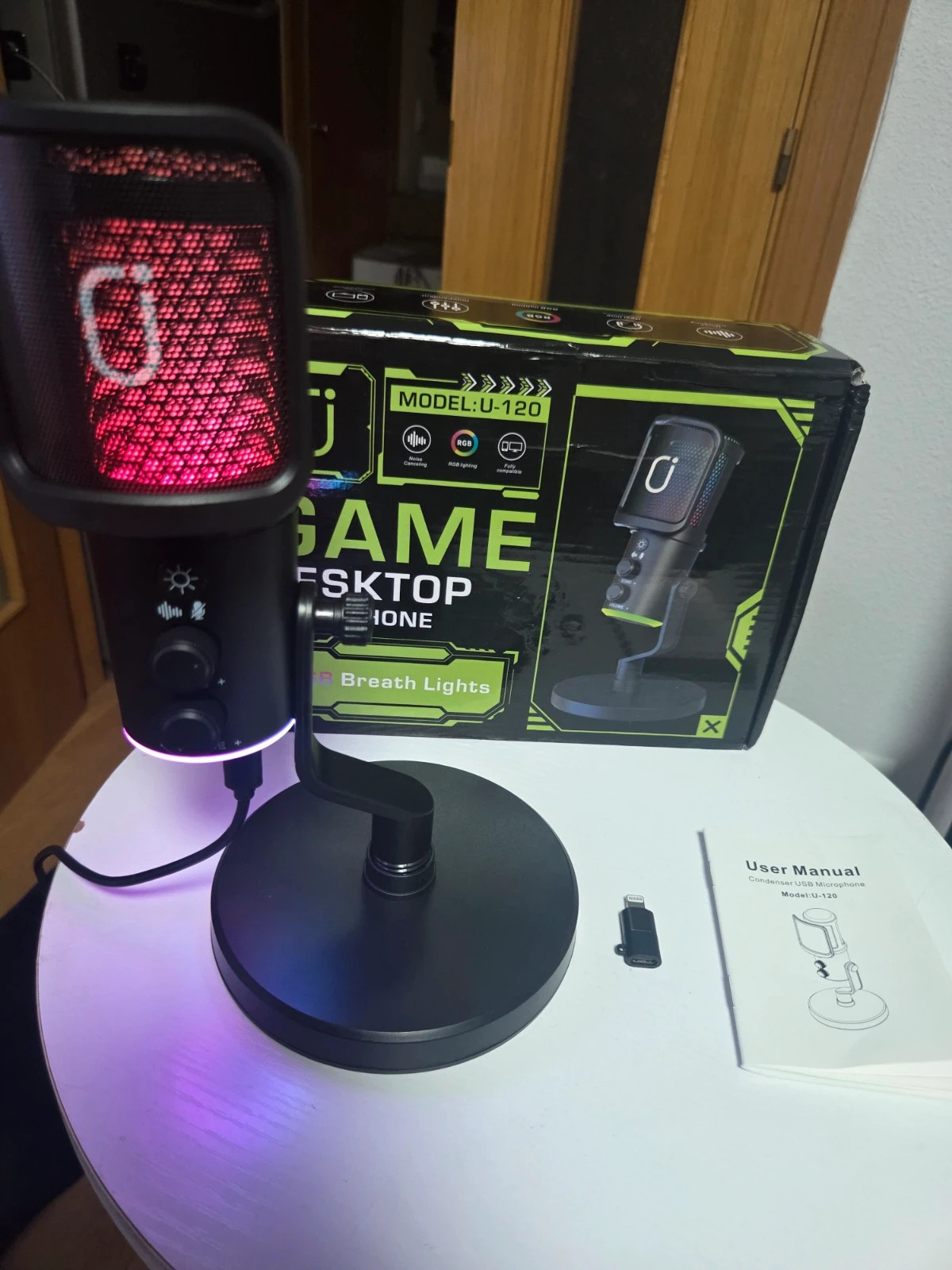 Micrófono USB Gaming RGB U-120 con Filtro Antipop y Accesorios – U-120 Gaming 2