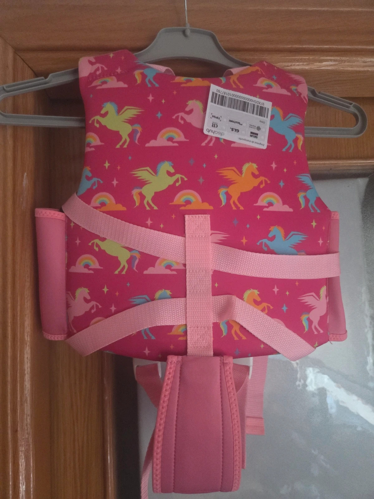 Chaleco de flotación infantil BOGLIA, talla M (para 19-30 kg), rosa con estampado de unicornios – boglia 5