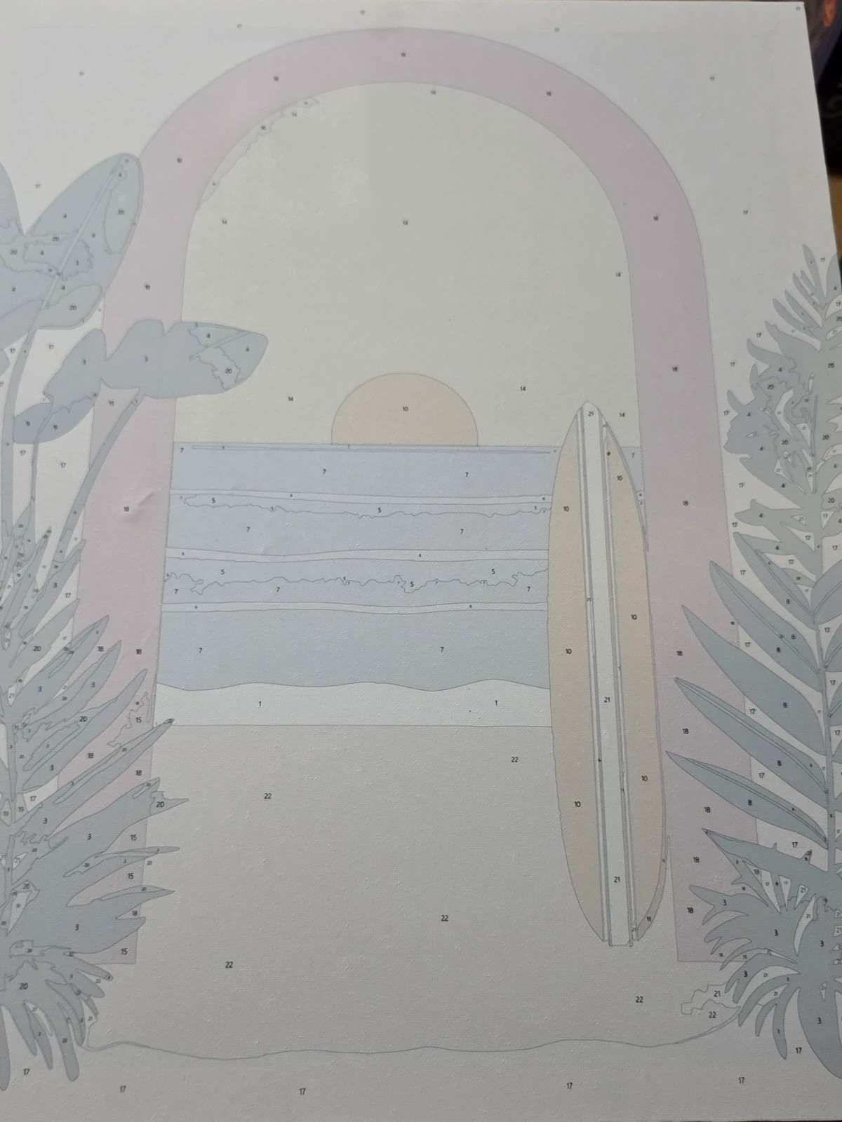 Kit Pintar por Números 40x50 - Playa Surf (Lienzo con Bastidor) – schilder op nummers 5