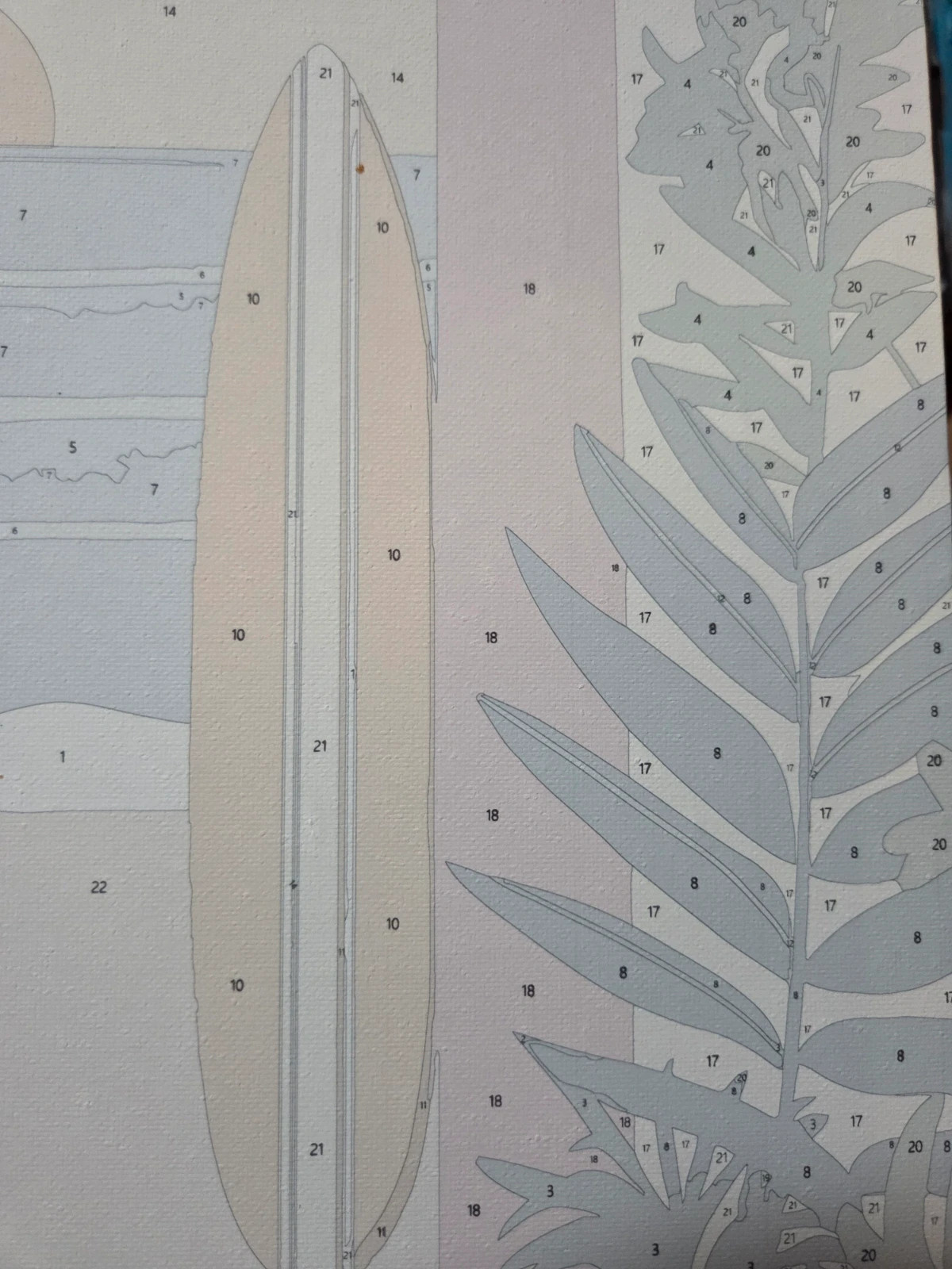 Kit Pintar por Números 40x50 - Playa Surf (Lienzo con Bastidor) – schilder op nummers 4