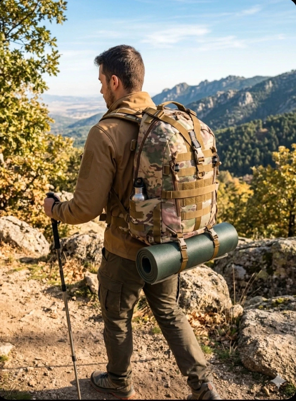 Mochila Táctica Militar Multicam – 35L/45L – Sistema MOLLE y Ergonómica – Como 2